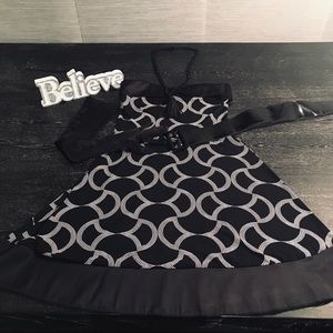 Strapless Black and White Dress